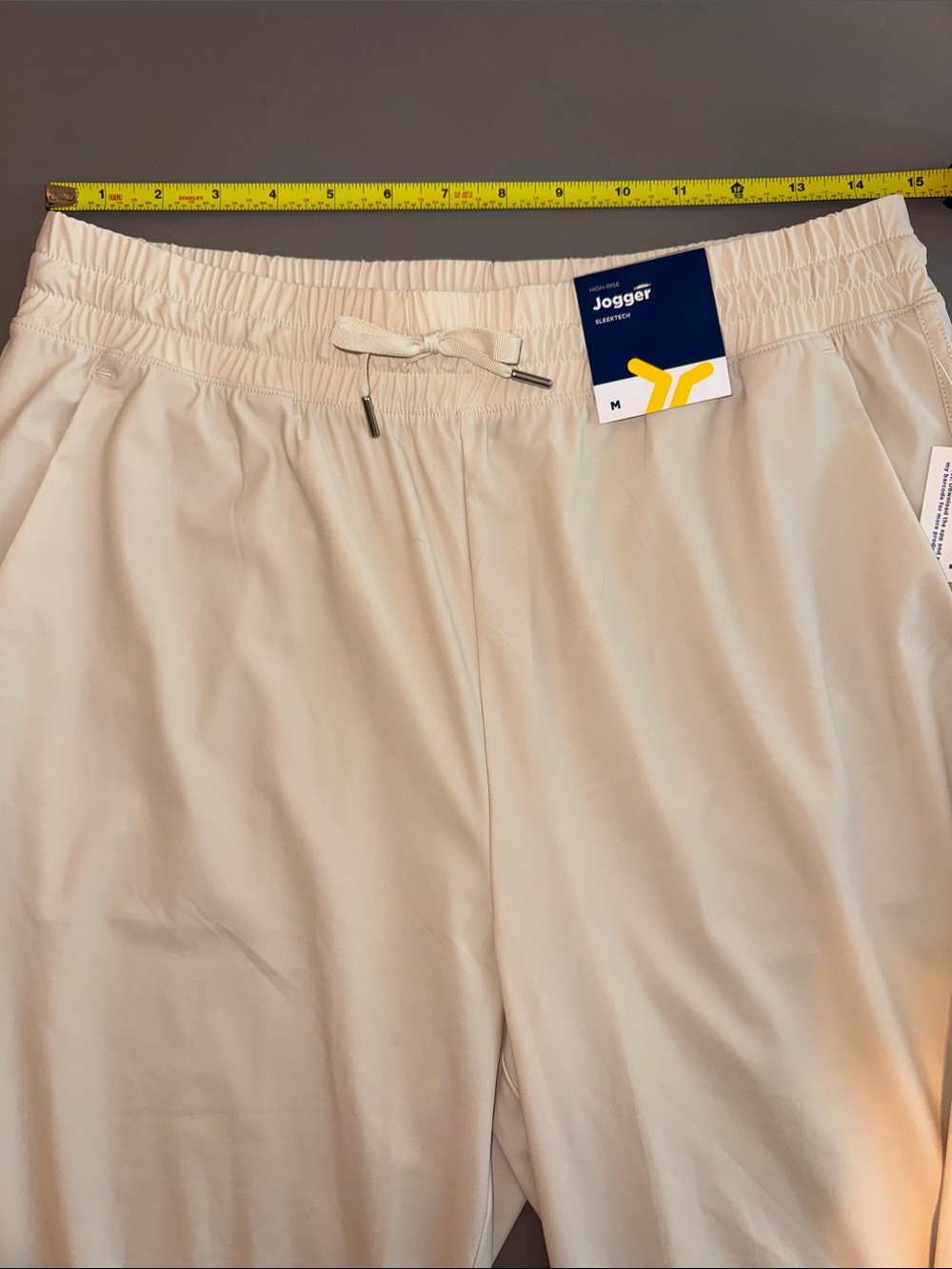 Old Navy Cream Off-White High Rise Go Dry Jogger Sweatpants Size M NWT - Picture 5 of 11